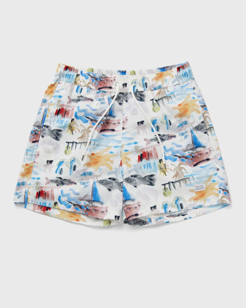 Badkläder Edmmond Studios Watercolor Print Beach Shorts Flerfärgad | 125-70-06010