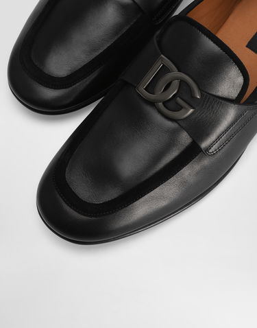Tillbehör Dolce & Gabbana Dolce & Gabbana Calfskin Loafers with Metal Buckle Svart | A50462A6O7080999, 3