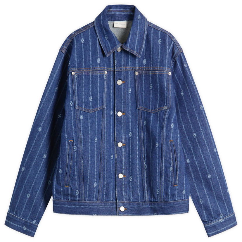 Jacka Drôle de Monsieur Monogram Denim Jacket Blå | I-JT182-CO238-SW