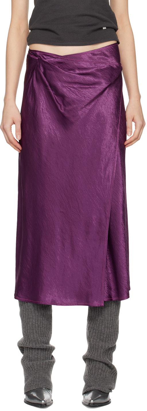 Kjol Acne Studios Wrap Midi Skirt Purpur | AF0423-