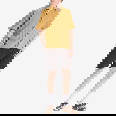 Skjorta Universal Works Universal Works Checkerboard Button Through Polo Shirt, Size Large Gul | 32415-SND, 4