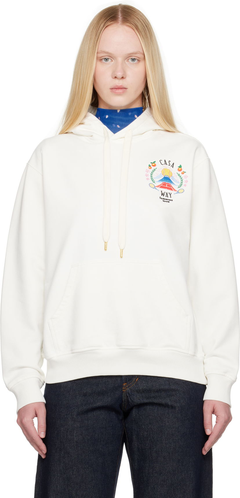Sweatshirt Casablanca Casablanca 'Casa Way' Mountain Hoodie Vit | WPF25-JTP-362-01