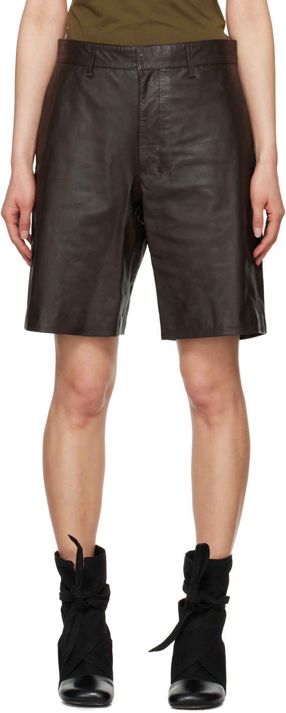 Shorts LEMAIRE Lemaire Lined Leather Shorts Brun | PA1109 LL0068, 0