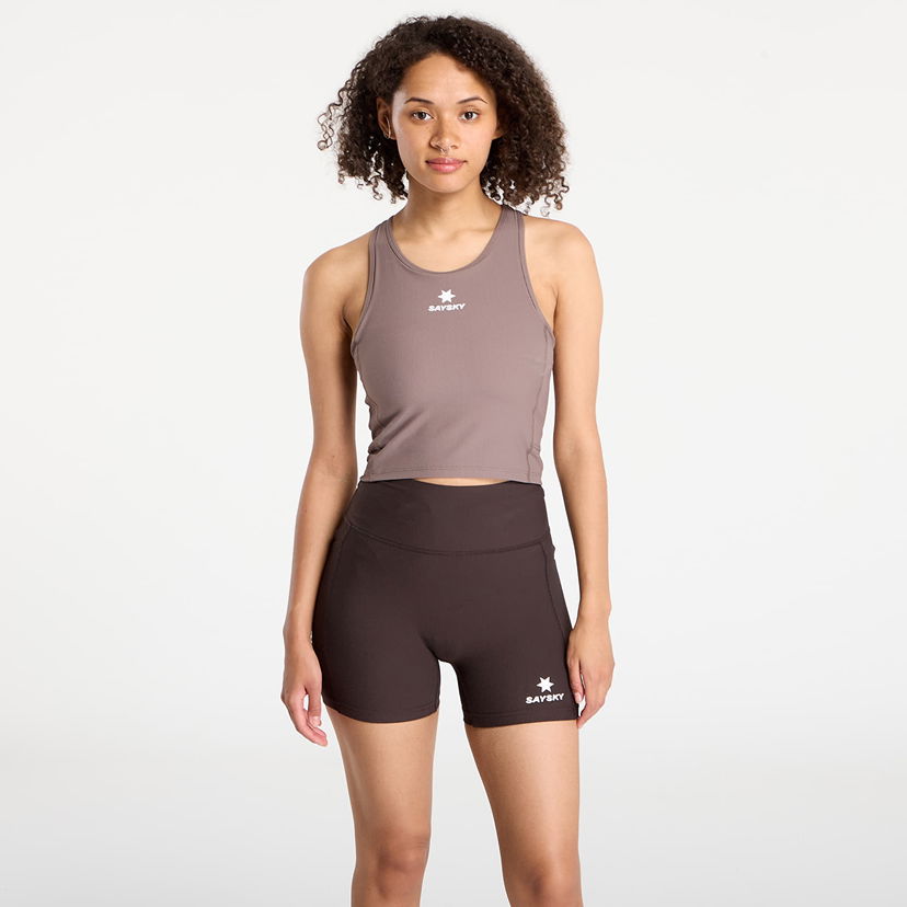 Crop top Saysky SAYSKY Women's Combat Rib Crop Top Brun | OWRSB32C714