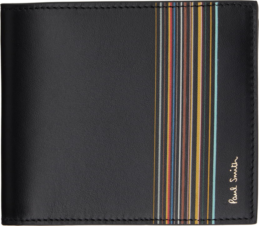 Plånbok Paul Smith Paul Smith Signature Stripe Billfold and Coin Wallet Svart | M1A-4833-LFISIG