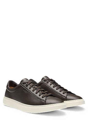 Kläder och accessoarer BOSS Grained-Leather Rubber Sole Brun | 50548716
