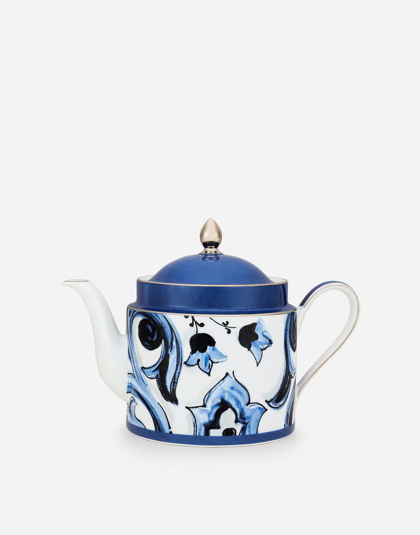 Heminredning Dolce & Gabbana Porcelain Teapot With Floral Print Blå | TC0127TCA39UB004