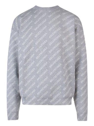 Sweater Balenciaga All-Over Logo Knitwear Grå | 702952T3233#1461