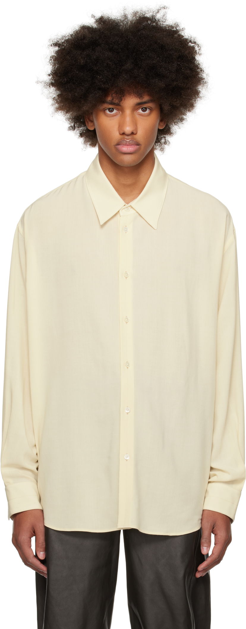 Skjorta LEMAIRE Men's Relaxed Fit Shirt Gul | SH1116 LF1286