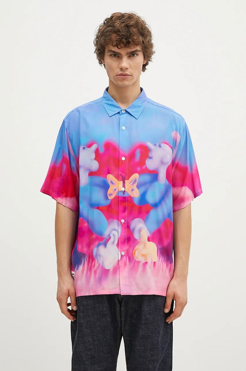 Skjorta Pleasures Interaction Button Down Shirt Flerfärgad | P24F028