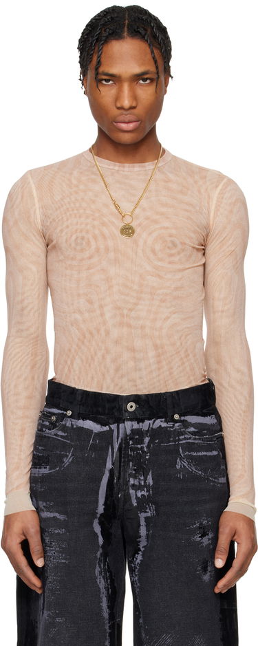 T-shirt Jean Paul Gaultier Jean Paul Gaultier 'The Spirale' Long Sleeve T-Shirt Beige | 25/34-F-TO270-T587-2026, 0