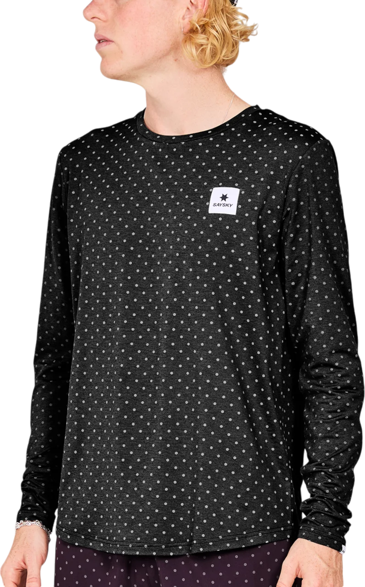 T-shirt Saysky Saysky Reflective Polka Pace Long Sleeve T-Shirt Svart | mmrls02c1018