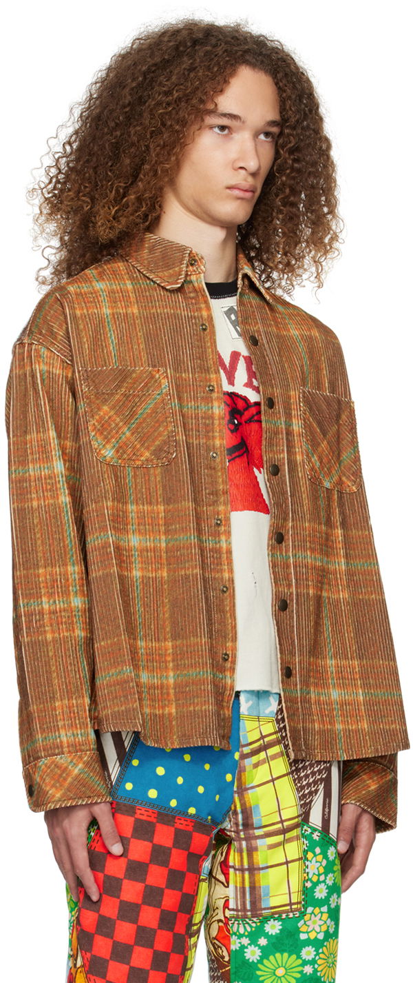 Skjorta ERL ERL Plaid Shirt Brun | ERL07B010, 1