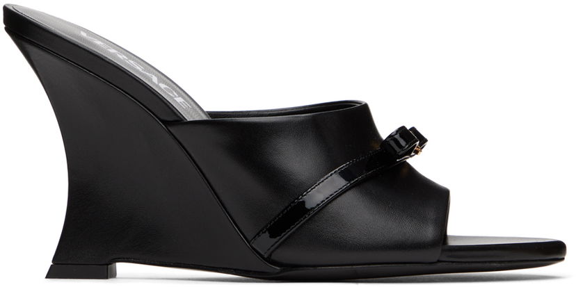 Tillbehör Versace Versace Gianna Ribbon Wedge Mules Svart | 1016196_1A02310_1B00V