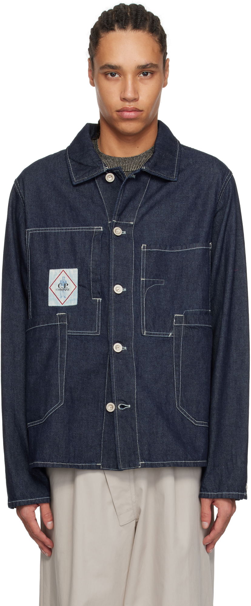 Jacka C.P. Company C.P. Company Denim Chore Jacket Blå | 18CMOW156A-110295W
