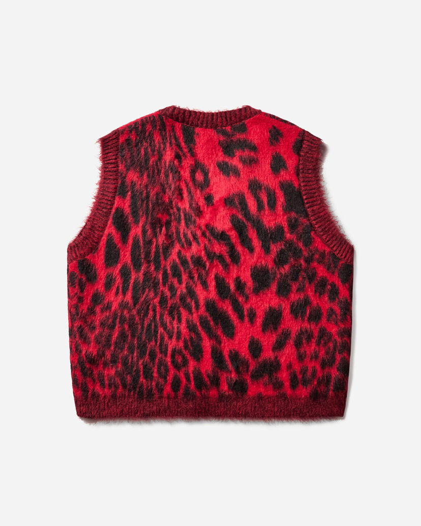 Väst Aries Brushed Leopard Print Vest Röd | AR4004104 Red