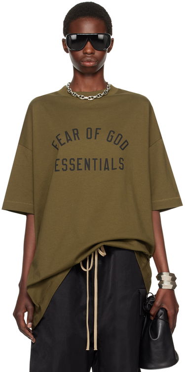 T-shirt Fear of God Fear of God Essentials Crewneck T-Shirt Grön | 125BT244194F, 0
