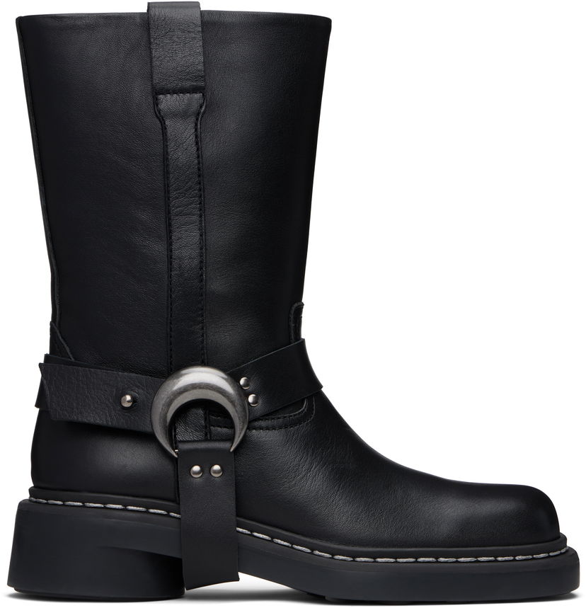 Kläder Marine Serre Marine Serre MS Moto Leather Boots Svart | WFW045A RLEA0017