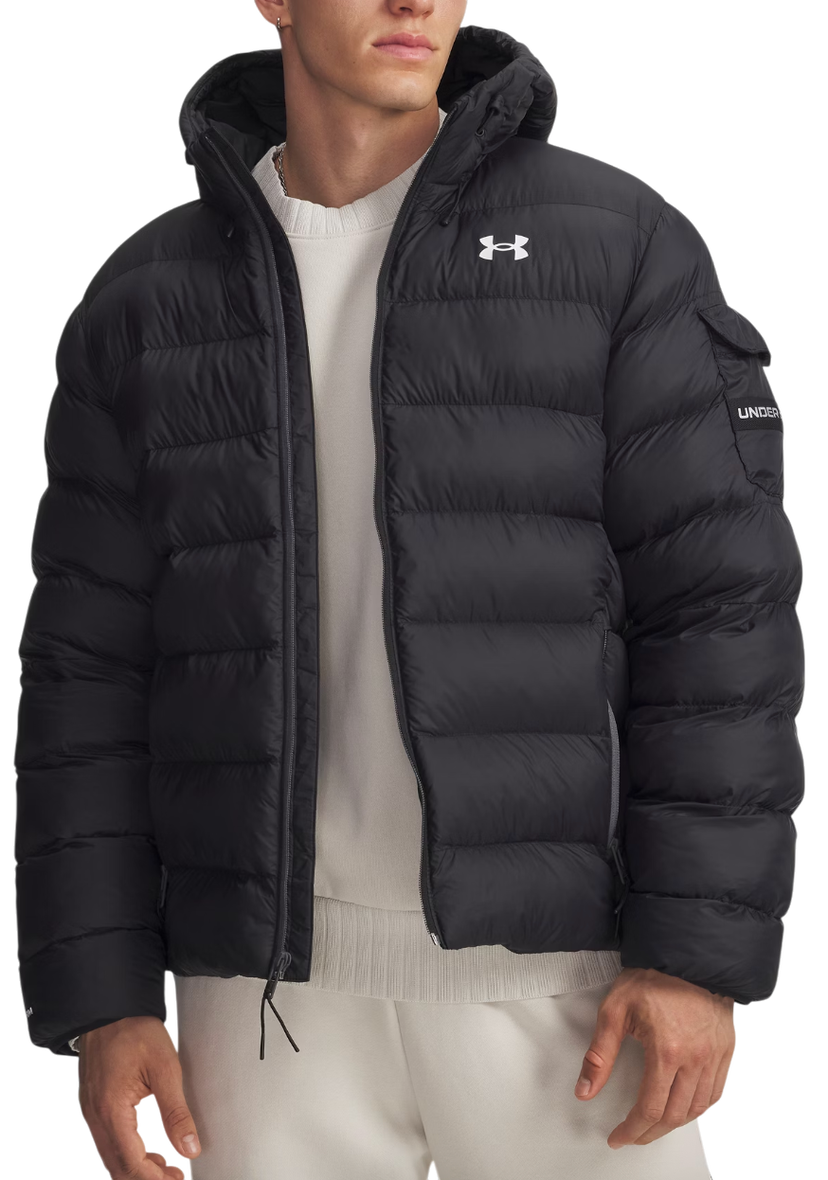 Pufferjacka Under Armour Under Armour Sportswear Puff Hooded Jacket Svart | 6006360-003