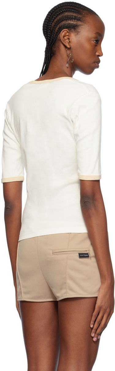 T-shirt Courrèges Slim Scoop Neck T-Shirt Vit | 124JTS116JS0070, 2