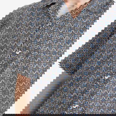 Skjorta Portuguese Flannel Conte Mini Tile Vacation Shirt, Size Large Blå | SS25-018-BLU, 5