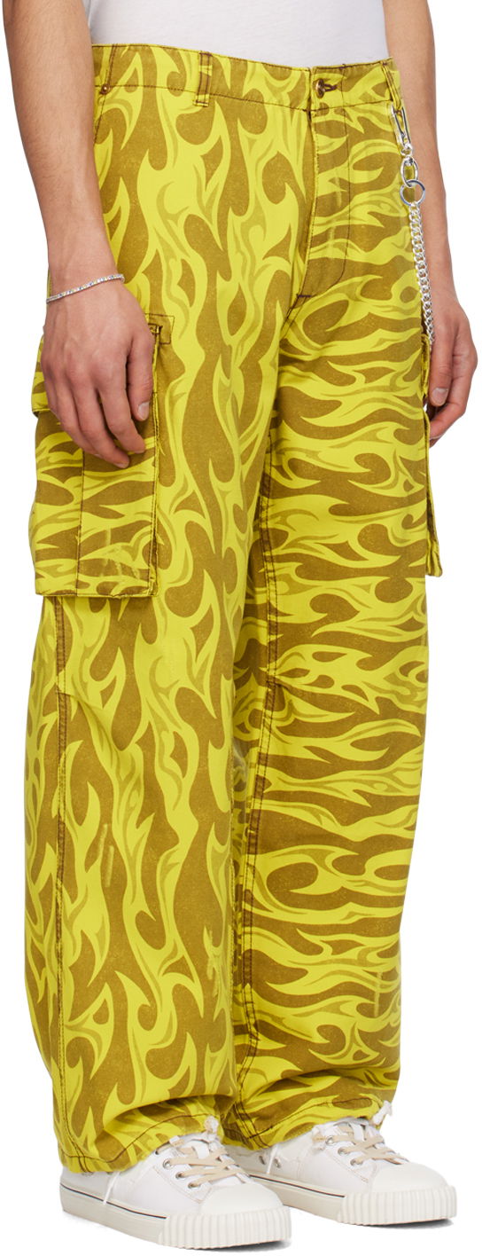 Cargo byxor ERL ERL Cargo Pants with Print Gul | ERL08P007, 1
