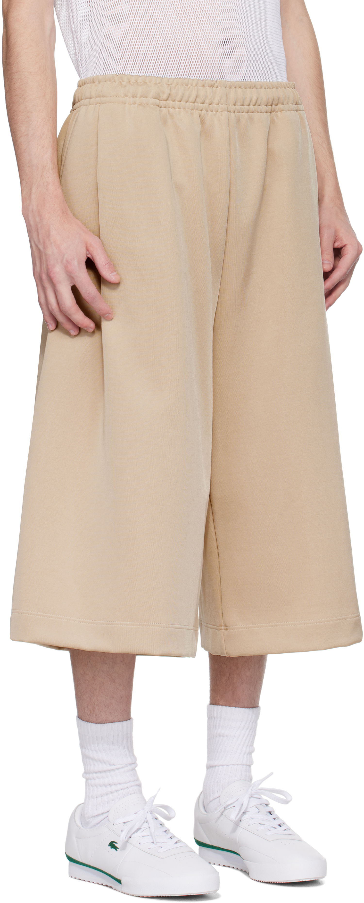 Shorts Lacoste Lacoste Runway Oversized Bermuda Shorts Beige | GH7422, 1