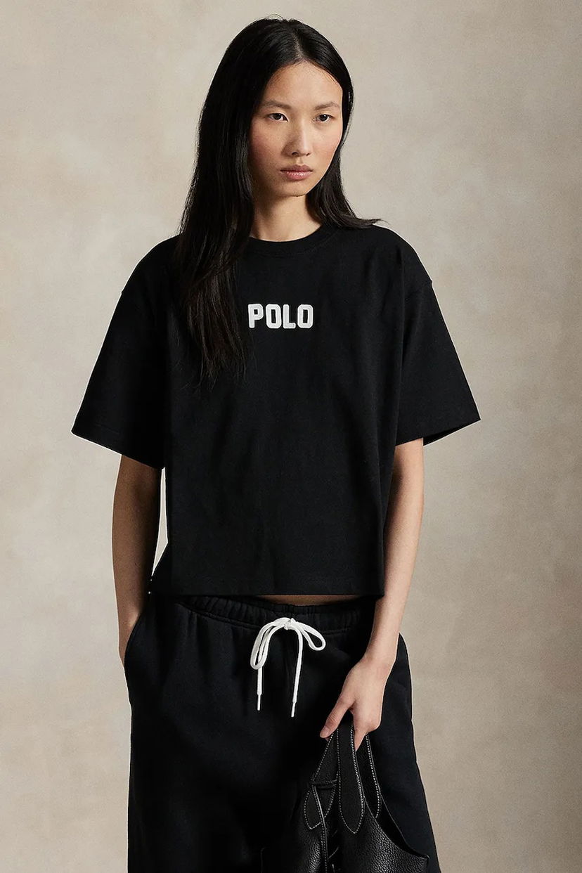 T-shirt Polo by Ralph Lauren Polo Ralph Lauren Cropped T-Shirt Svart | 211965119