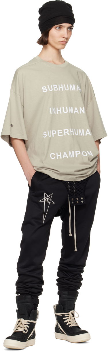 T-shirt Rick Owens Rick Owens Champion Edition Tommy T-Shirt Beige | CW01E1675 CHJG, 3