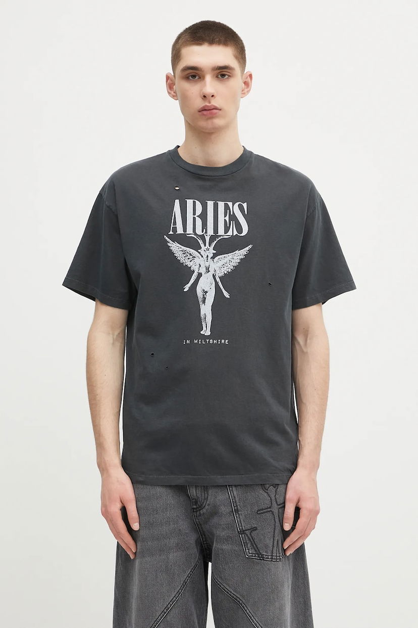 T-shirt Aries Aries Destroyed Nirvana SS Graphic T-Shirt Svart | AR6001803
