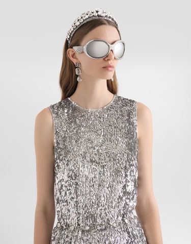 Linne Dolce & Gabbana Sleeveless Sequin Top Metallisk | F7AL1TFLSMCS0998, 3