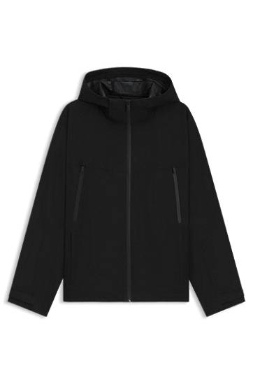 Vindjacka BOSS Waterproof Windbreaker Jacket with Inner Zipped Pocket Svart | 50542491