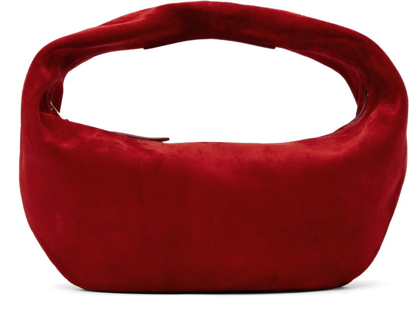 Axelväska Khaite KHAITE Medium Olivia Suede Shoulder Bag Röd | H6015-726