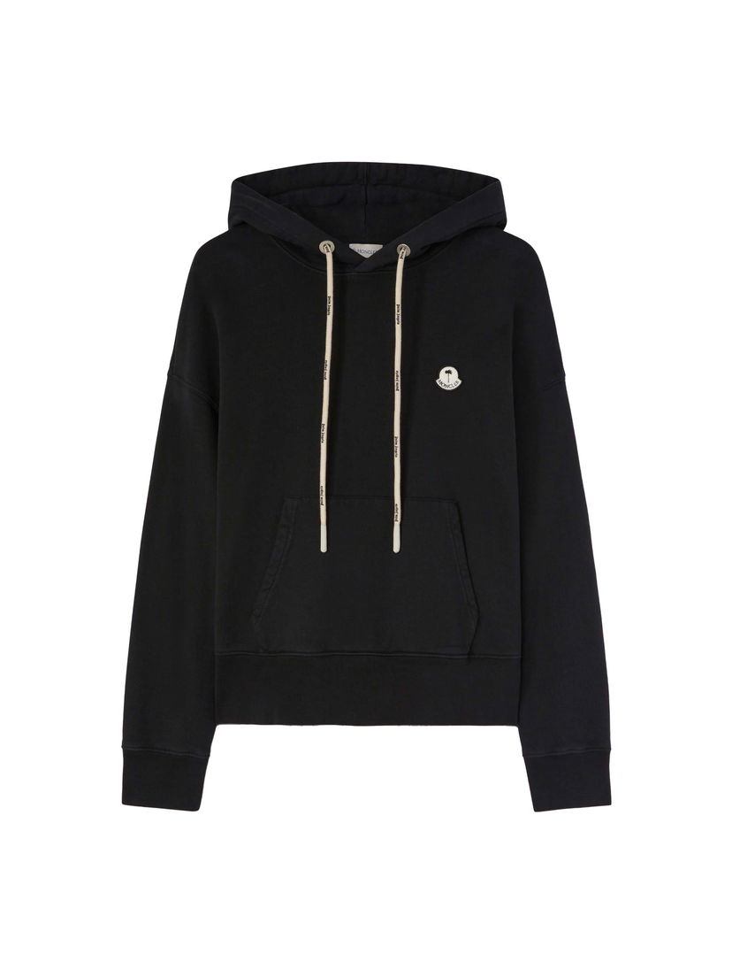 Sweatshirt Moncler Palm Angels x Logo Patch Hoodie Svart | I209L8G00011M2513999 & PMBB162T24FLE0011000