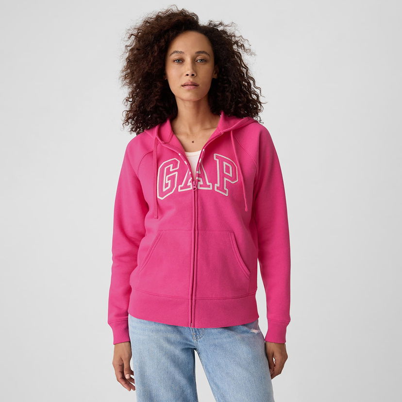 Sweatshirt GAP Sweatshirt Logo Full Zip Hoodie Sizzling Fuchsia XL Rosa | 873024-11