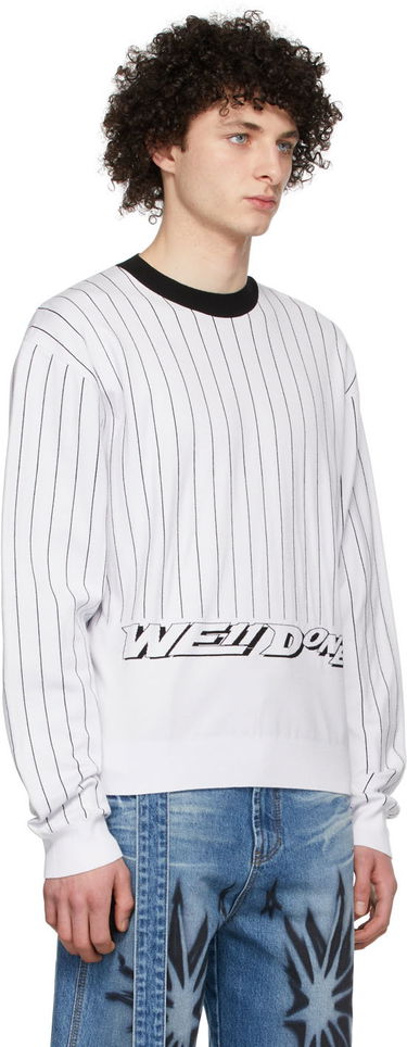 Sweater We11done We11done Pinstripe Rayon Sweater Vit | WD-KT1-22-619-U-WH, 1