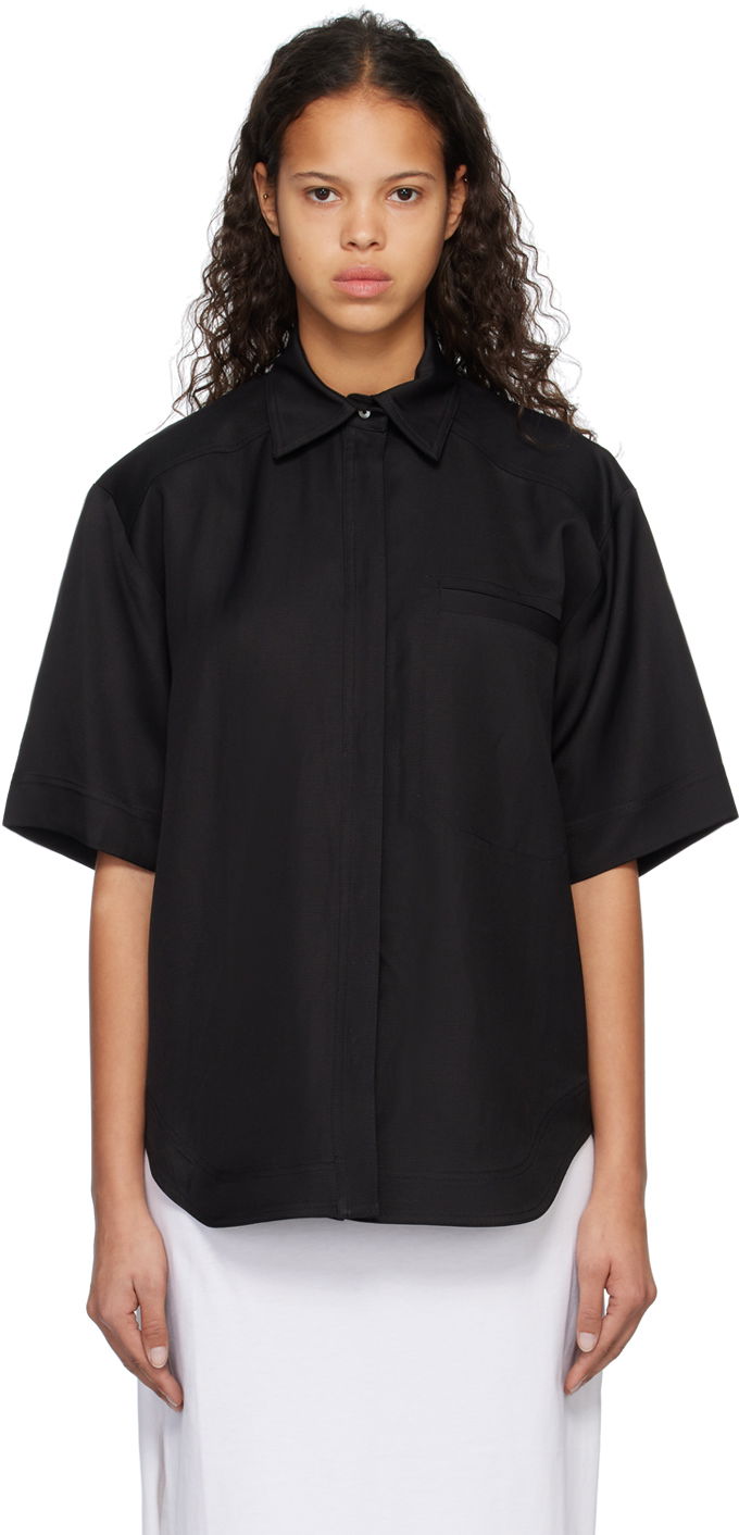 Skjorta Loulou de Saison Loulou de Saison Moheli Short Sleeve Shirt Svart | MOHELI