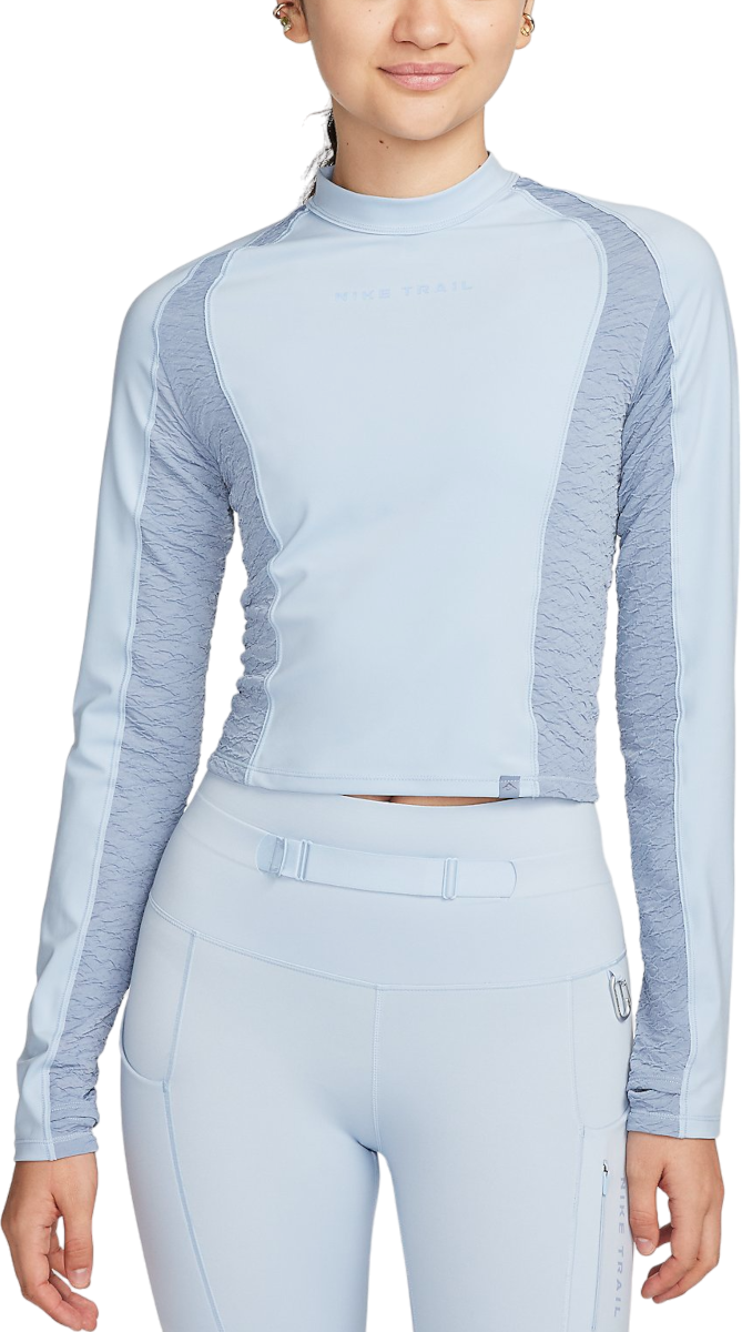 T-shirt Nike W NK TRAIL DF LS TOP Turkos | fn4706-440