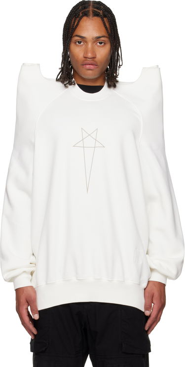 Sweatshirt Rick Owens Concordians Tecsweat Padded Shoulder Sweatshirt Vit | DU02E7272 FEP3, 0