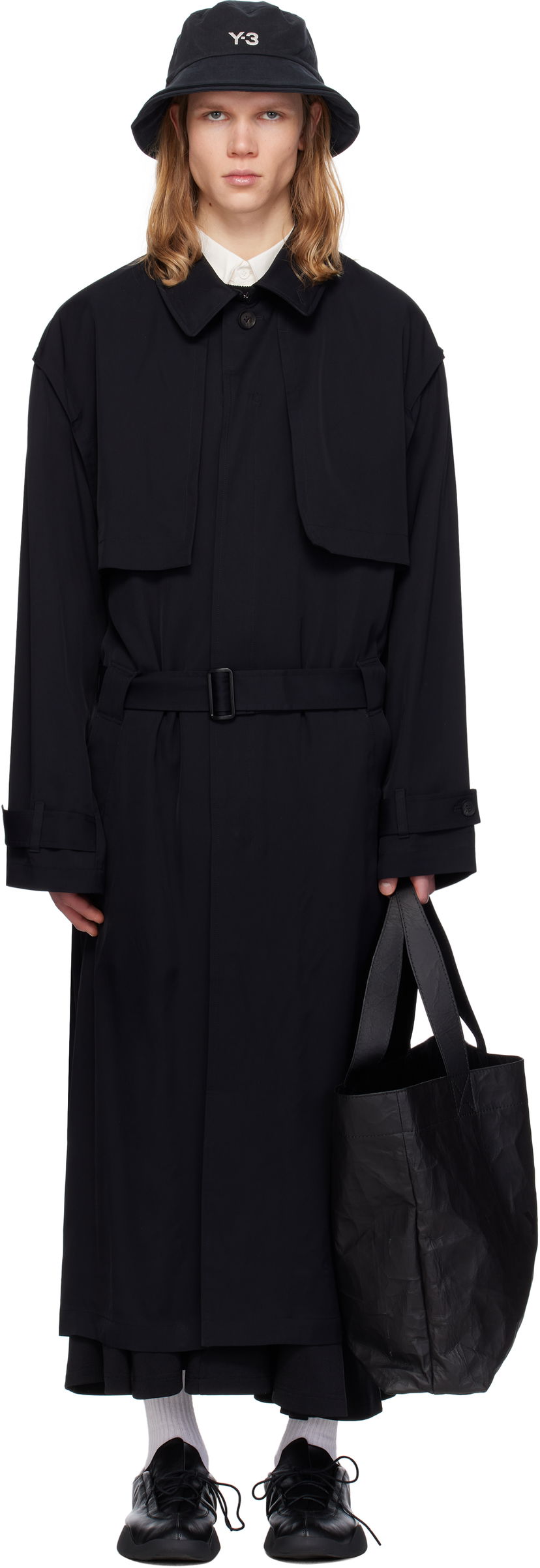 Trenchcoat Y-3 Twill Coat by Y-3 Svart | JD1481