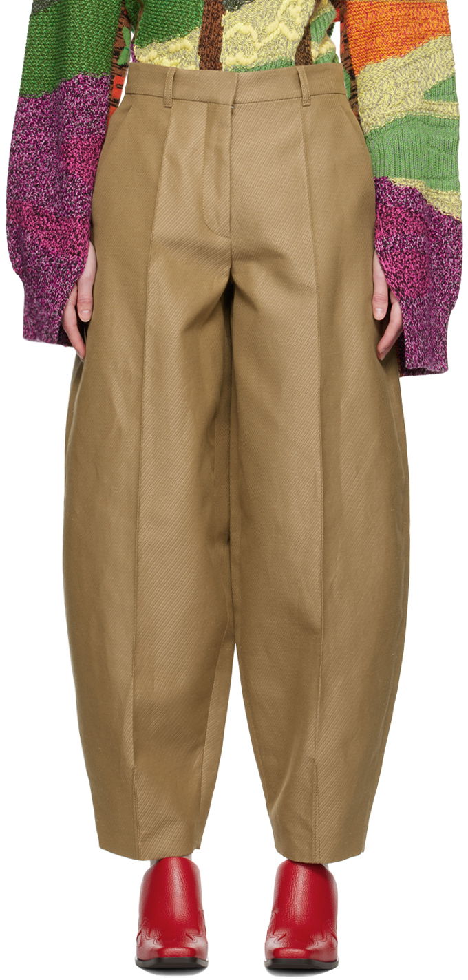 Byxor Stella McCartney Stella McCartney Tapered Trousers Brun | 6401023BU562