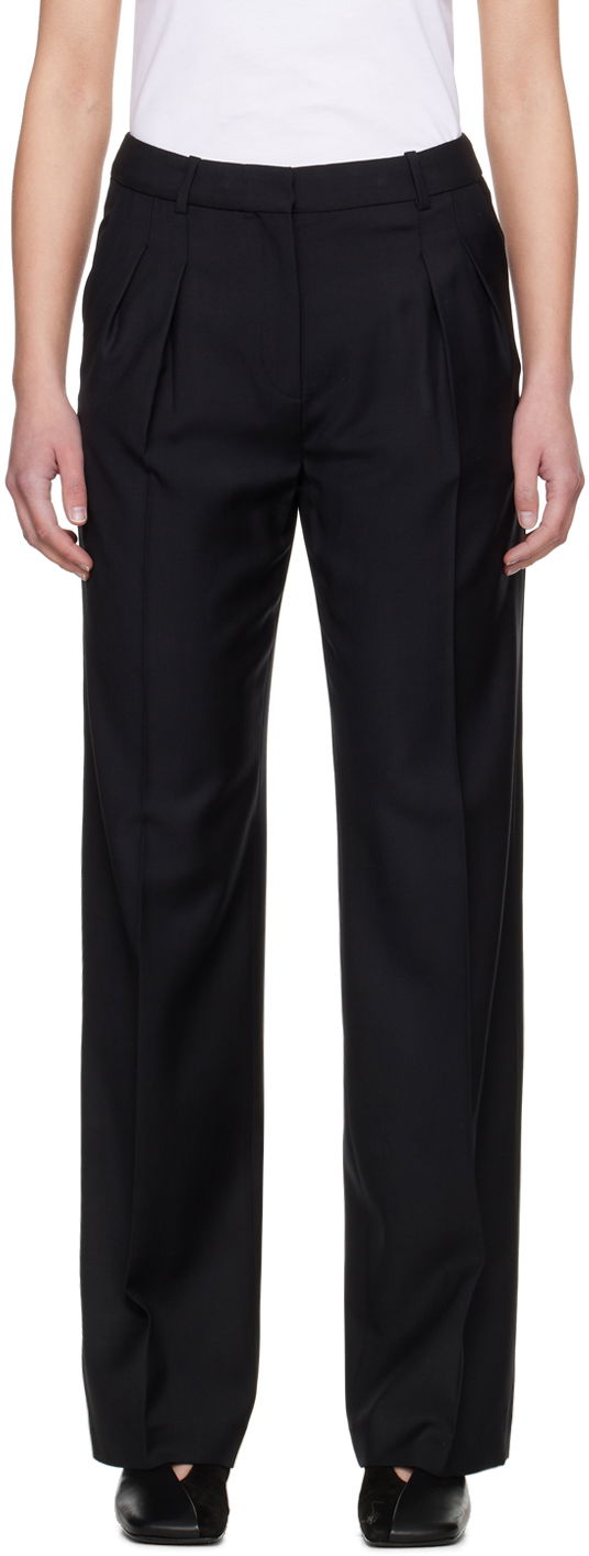 Byxor Loulou de Saison Loulou de Saison Sbiru Pleated Trousers Svart | SBIRU
