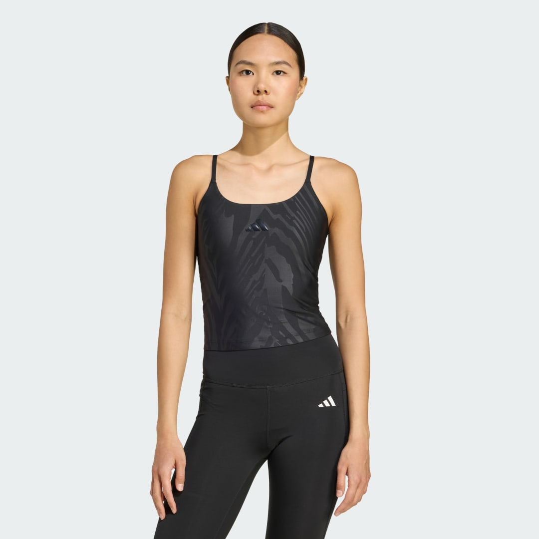 Linne adidas Performance Optime Allover Print Training Tank Top Svart | JV6961, 0
