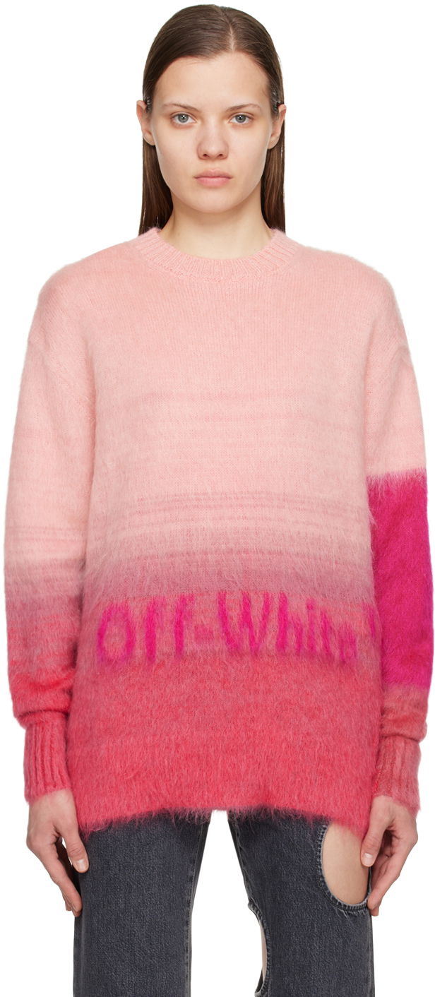 Sweater Off-White Off-White Gradient Sweater Rosa | OWHE084S23KNI0012632