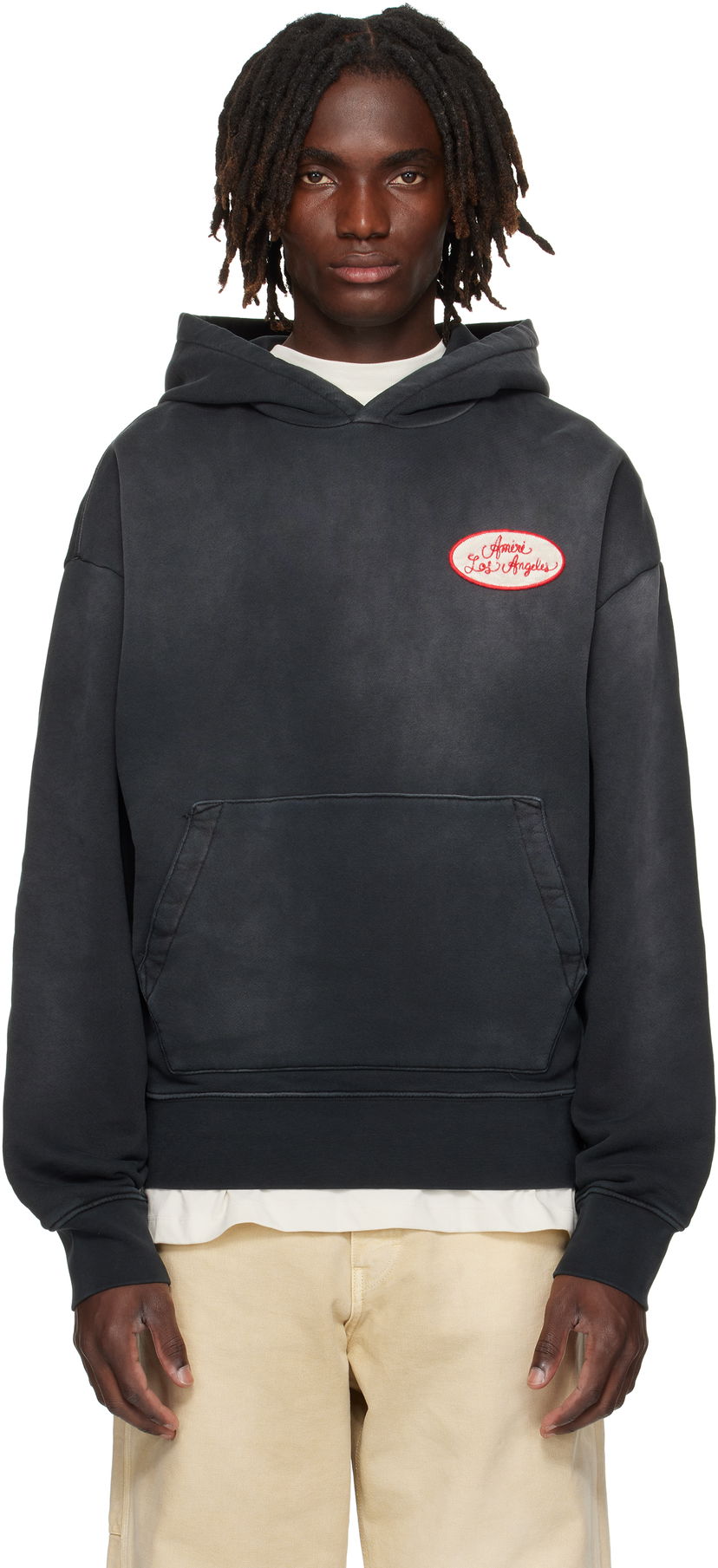 Sweatshirt AMIRI AMIRI Station Patch Oversized Hoodie Svart | AMJYHD1119