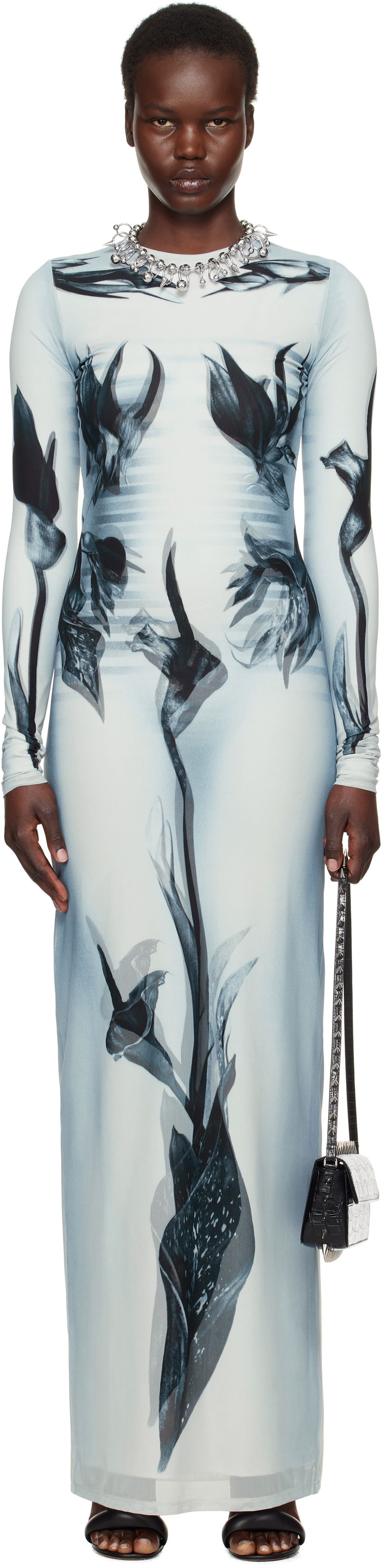 Klä Jean Paul Gaultier Jean Paul Gaultier 'The Flower Body Morphing Marinière' Maxi Dress Blå | 25/33-F-RO371-T581-010200