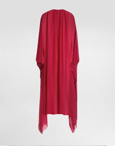 Klä Dolce & Gabbana Dolce & Gabbana Silk Chiffon Caftan with Drawstring Röd | F6JFUTFU1ATF4079, 0