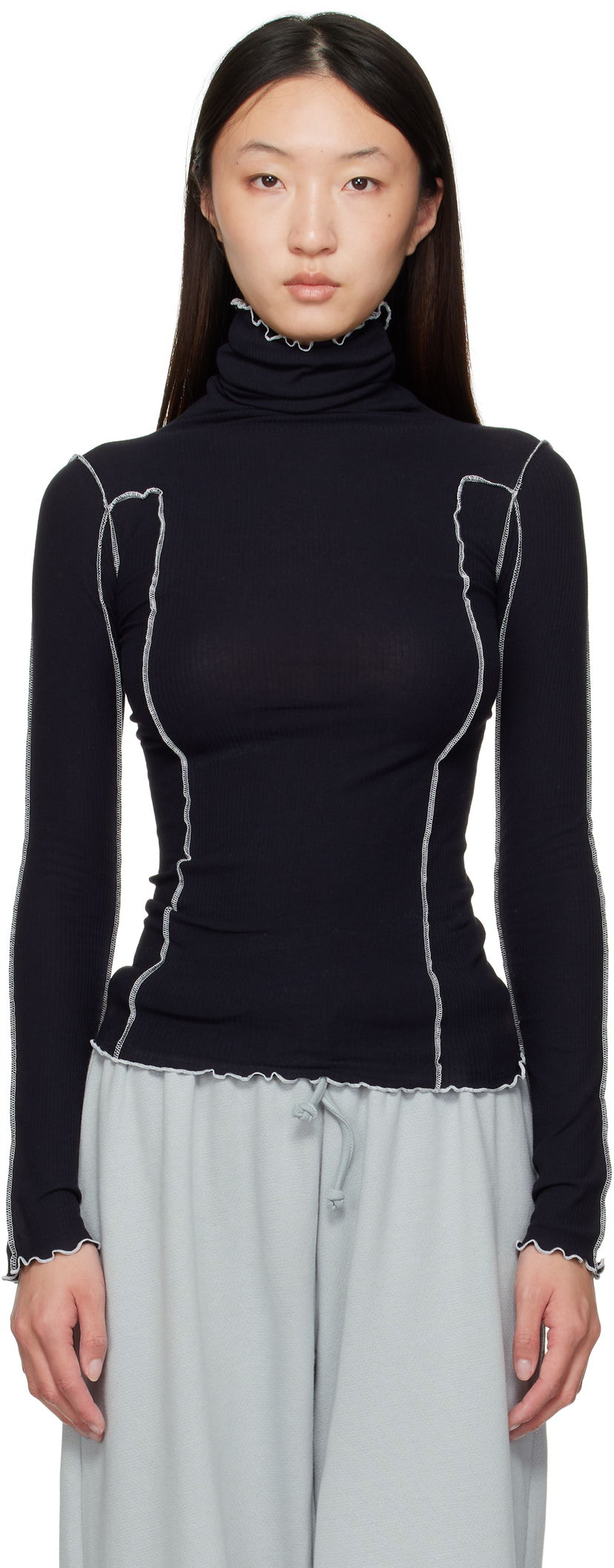 Sweater Baserange Baserange Omato Turtleneck Top Svart | TTOMT-CR-AU25