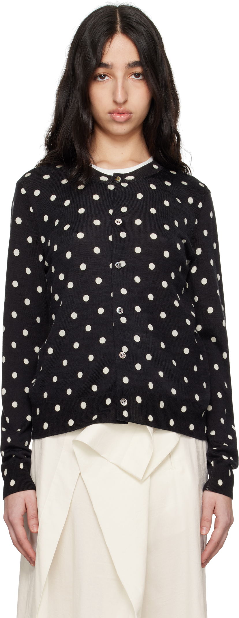 Sweater Comme des Garçons Comme des Garçons Polka Dot Cardigan Svart | RO-N505-051-1