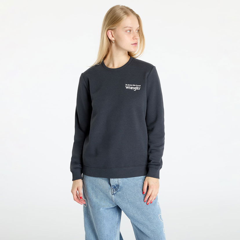 Sweatshirt Wrangler Regular Sweat Faded Black Svart | 112356510